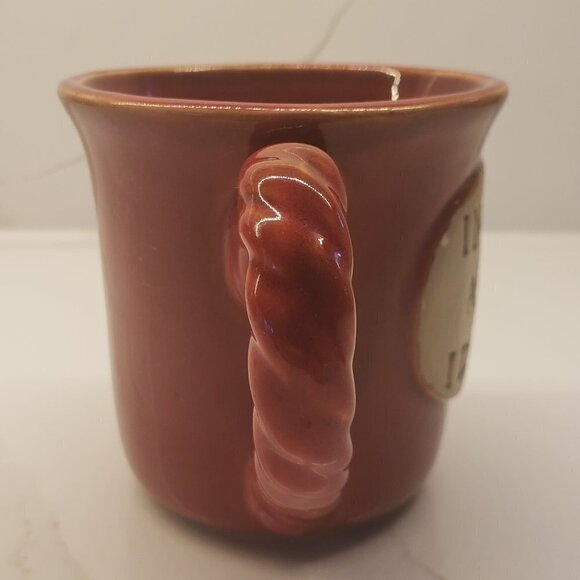 UnbrandeMug brown "I Never Met a Calorie I Didn't Like" Rustic Brown Rope Shape - Picture 2 of 10